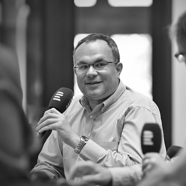 Debaty Kánon100: Století české hudby a opery se zúčastnili Miloš Štědroň,  David Mareček,  Petr Bakla,  Marko Ivanović. Moderoval Boris Klepal  | foto: Tomáš Vodňanský,  Český rozhlas